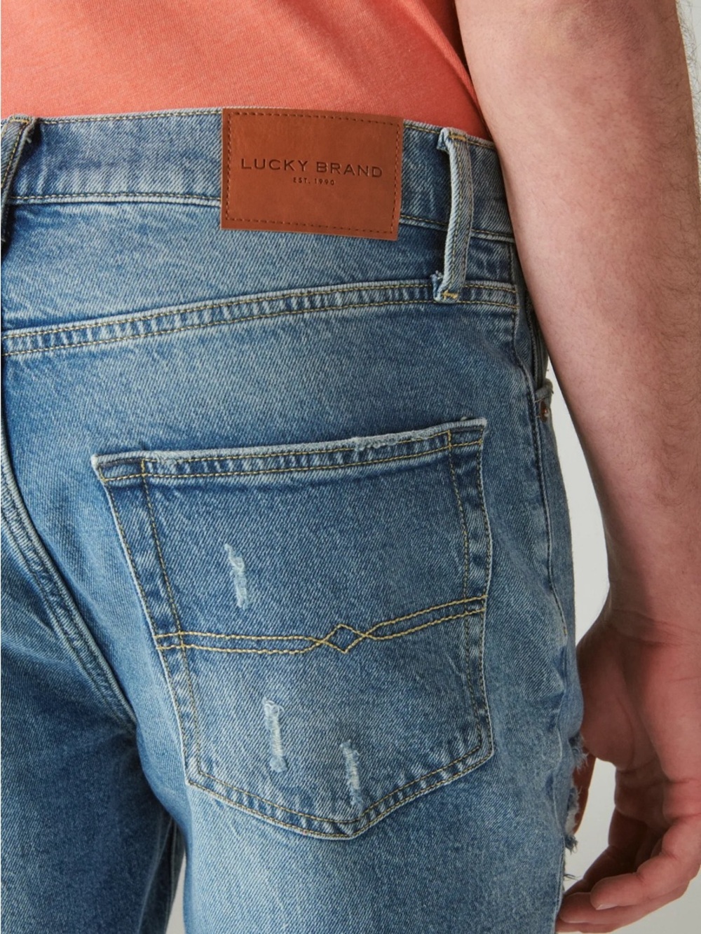 Lucky Brand Men's Blue Relaxed Distressed Jeans